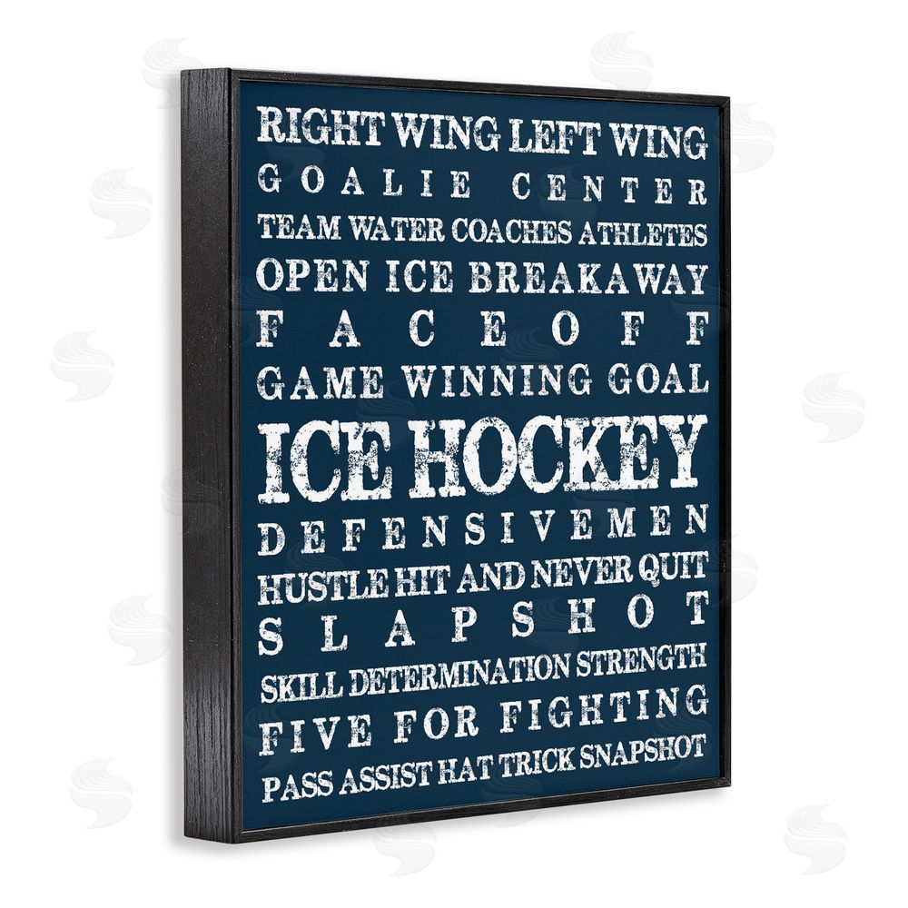 Melody Hogan Ice Hockey Expressions Black Framed Giclee Wall Art Print
