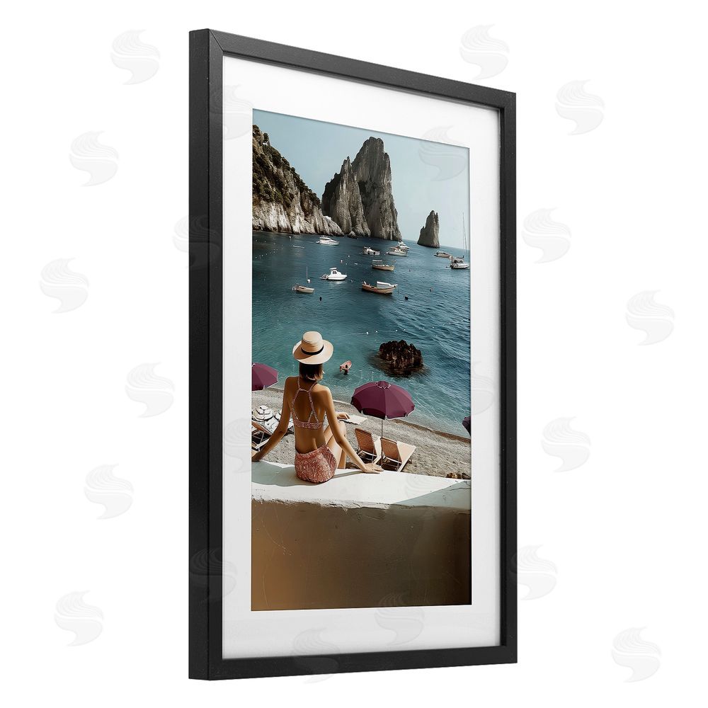 Annabelle Hall Capri Life Summer Escape Black Framed Print Under Glass Wall Art