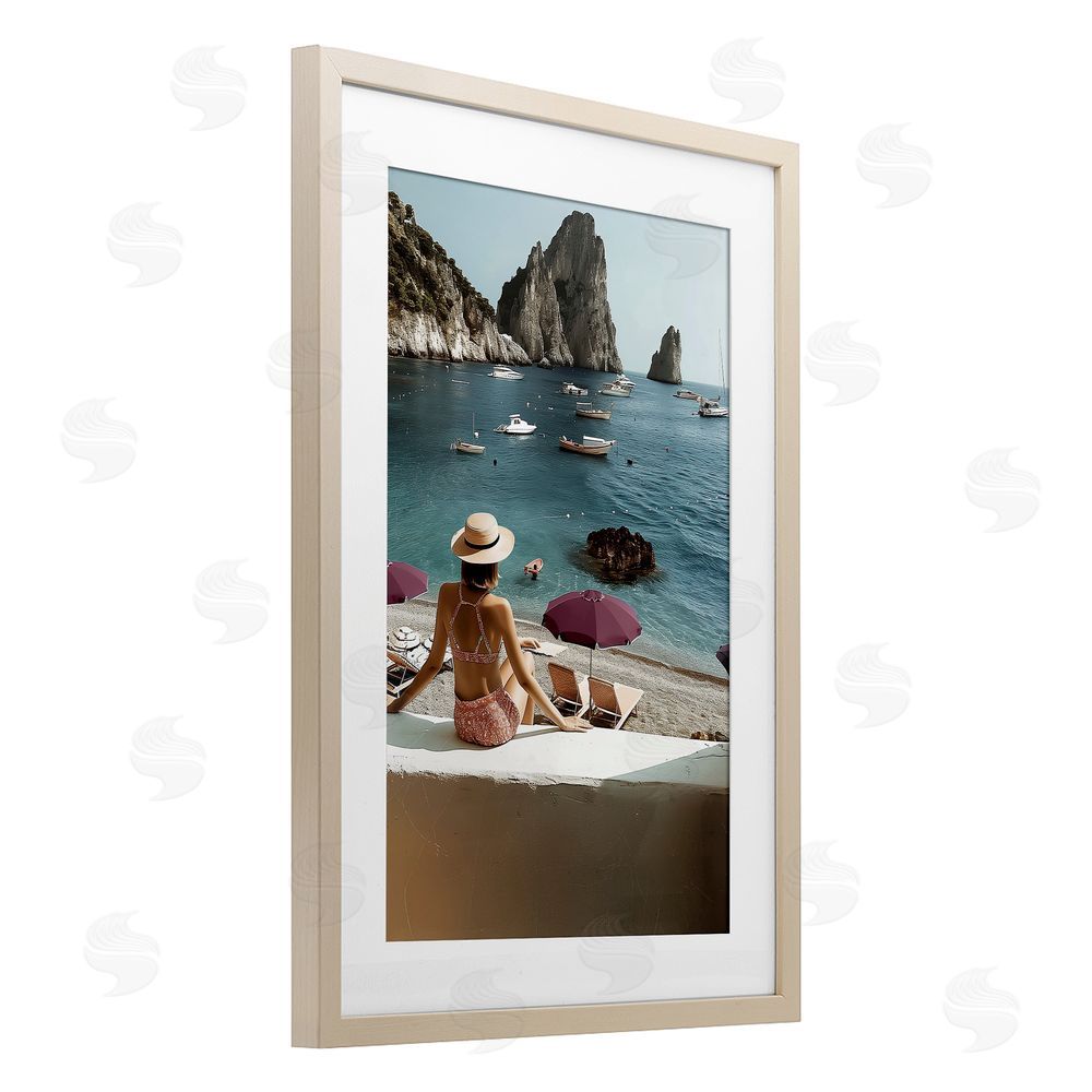 Annabelle Hall Capri Life Summer Escape Brown Framed Print Under Glass Wall Art