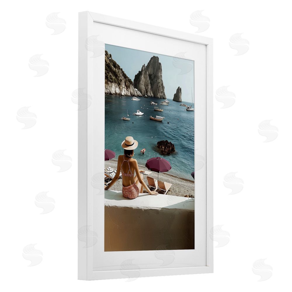 Annabelle Hall Capri Life Summer Escape White Framed Print Under Glass Wall Art