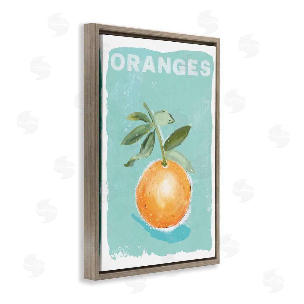 Chad Barrett Orange Twist Motif Brown Floating Frame Canvas Wall Art Print