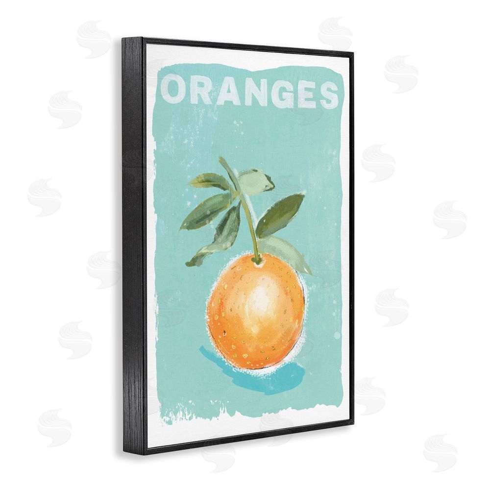 Chad Barrett Orange Twist Motif Black Framed Giclee Wall Art Print