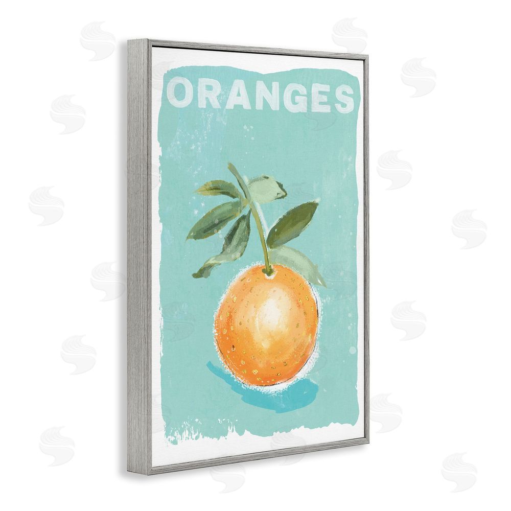 Chad Barrett Orange Twist Motif Gray Framed Giclee Wall Art Print