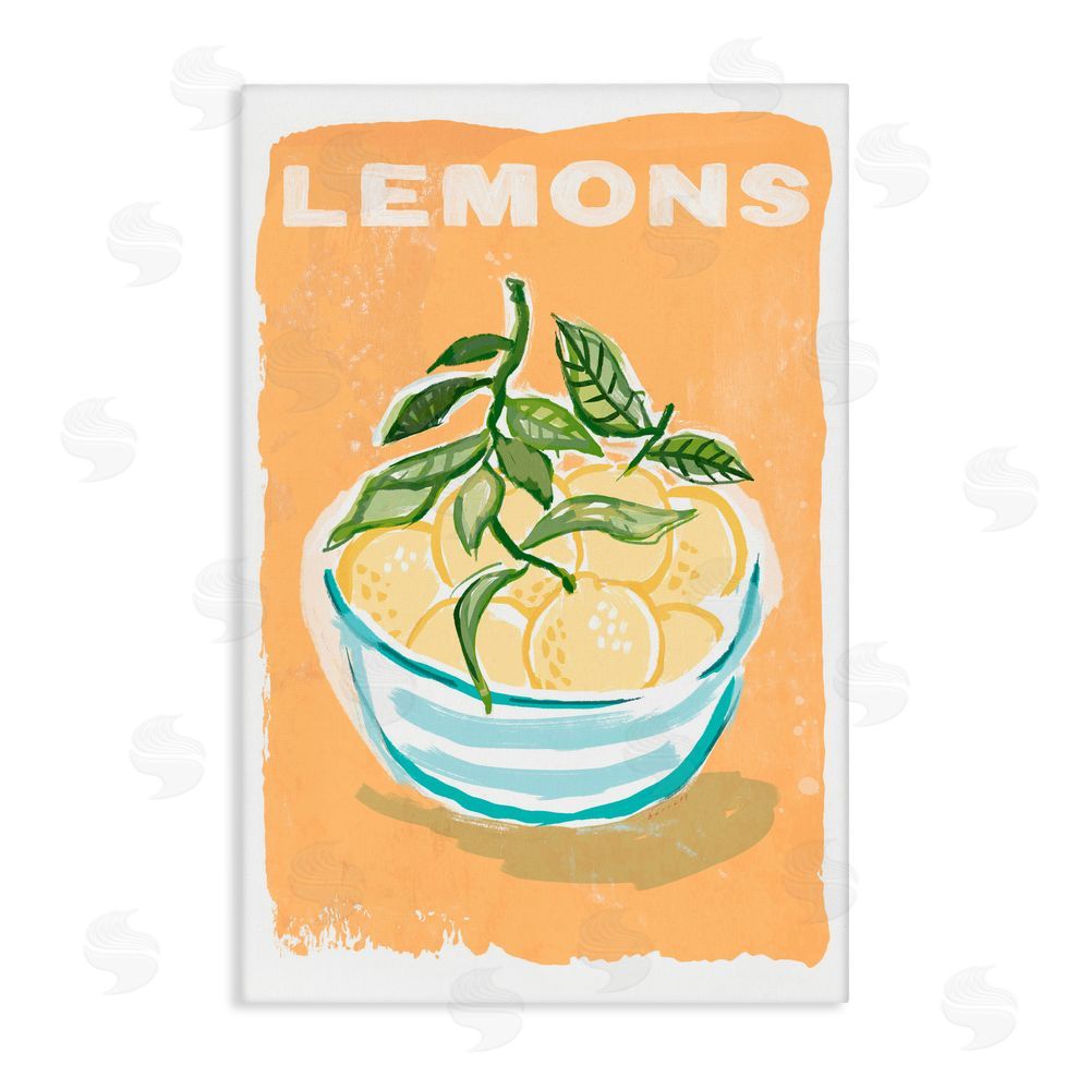 Chad Barrett Lemon Twist Motif Stretched Canvas Wall Art Print