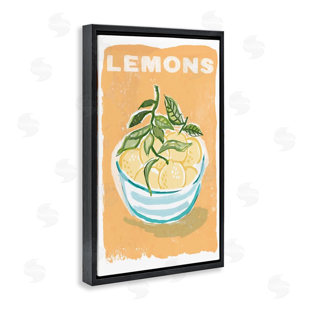 Chad Barrett Lemon Twist Motif Black Floating Frame Canvas Wall Art Print