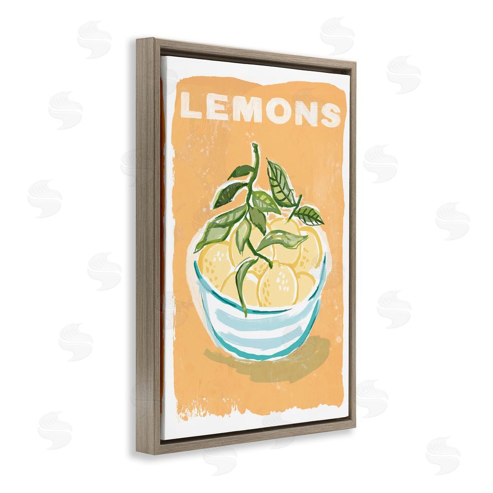 Chad Barrett Lemon Twist Motif Brown Floating Frame Canvas Wall Art Print