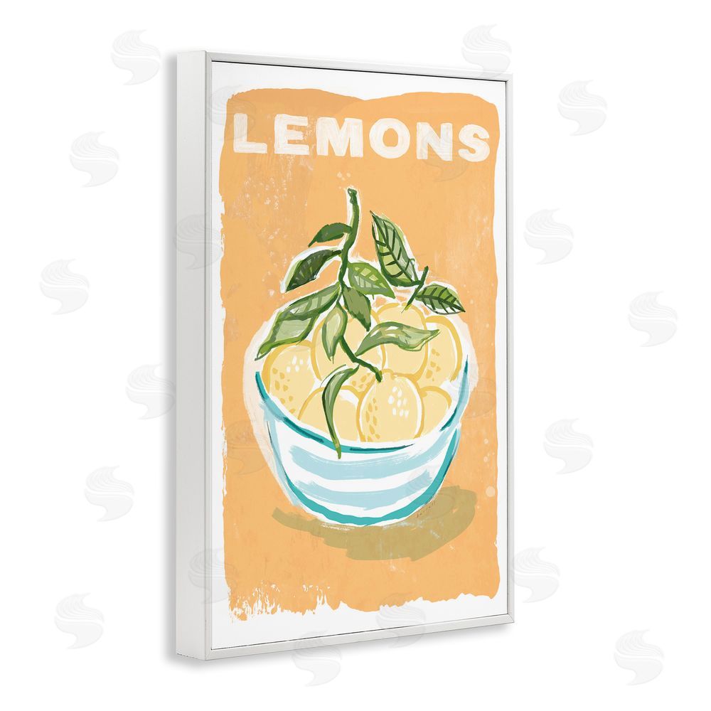 Chad Barrett Lemon Twist Motif White Framed Giclee Wall Art Print