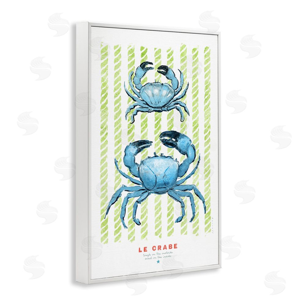 Chad Barrett Modern Bistro Crabs White Framed Giclee Wall Art Print