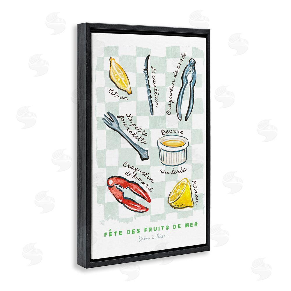 Chad Barrett Modern French Bistro Black Floating Frame Canvas Wall Art Print