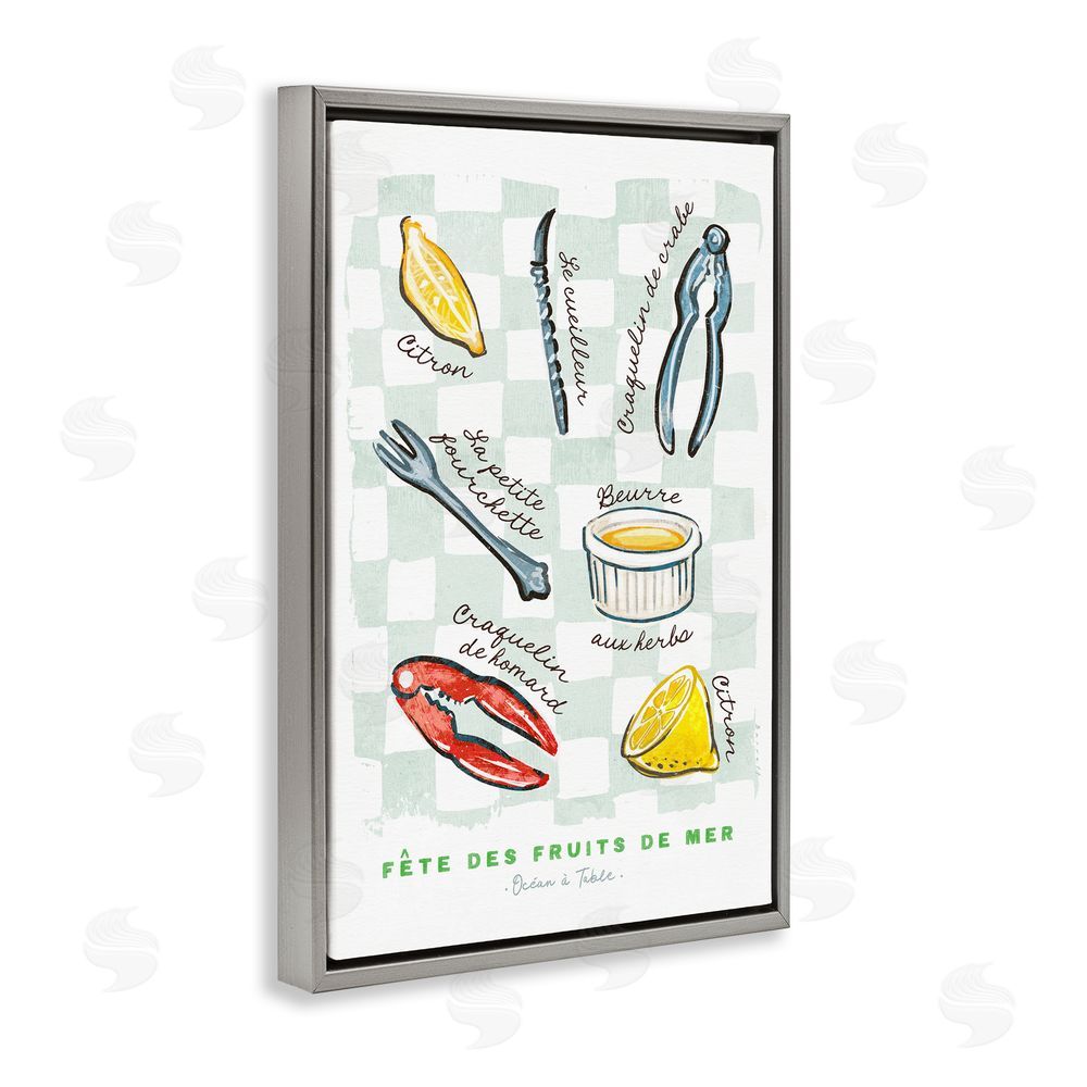 Chad Barrett Modern French Bistro Gray Floating Frame Canvas Wall Art Print