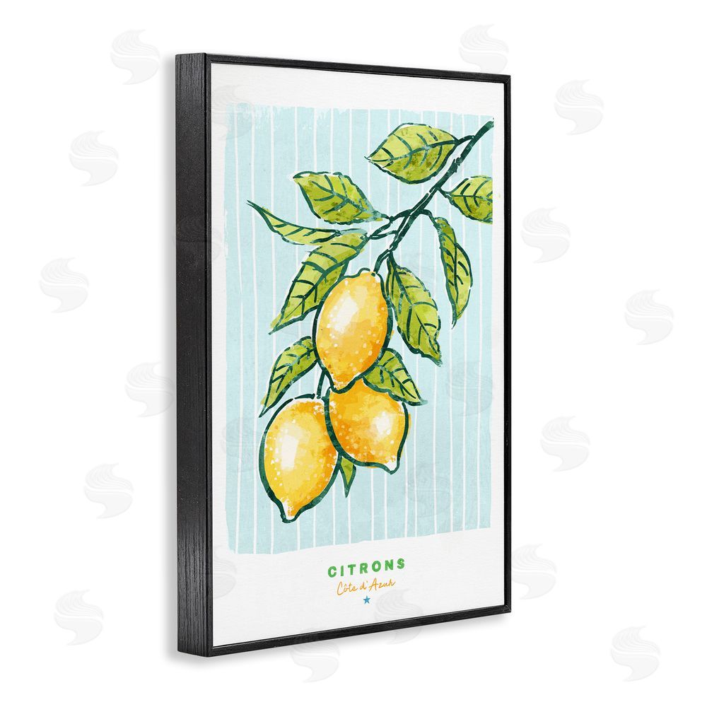 Chad Barrett Modern Bistro Lemons Black Framed Giclee Wall Art Print