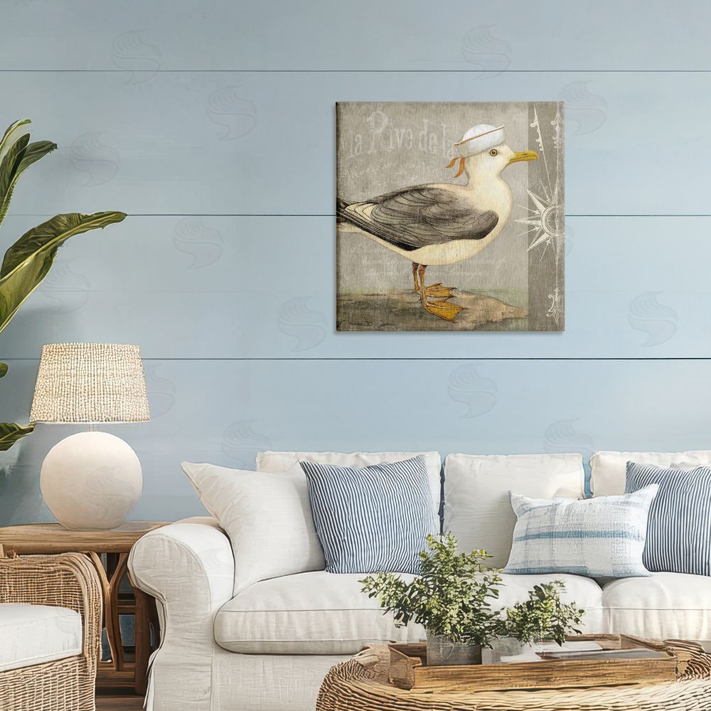 Suzanne Nicoll Rustic Little Seagull Stretched Canvas Wall Art in Room