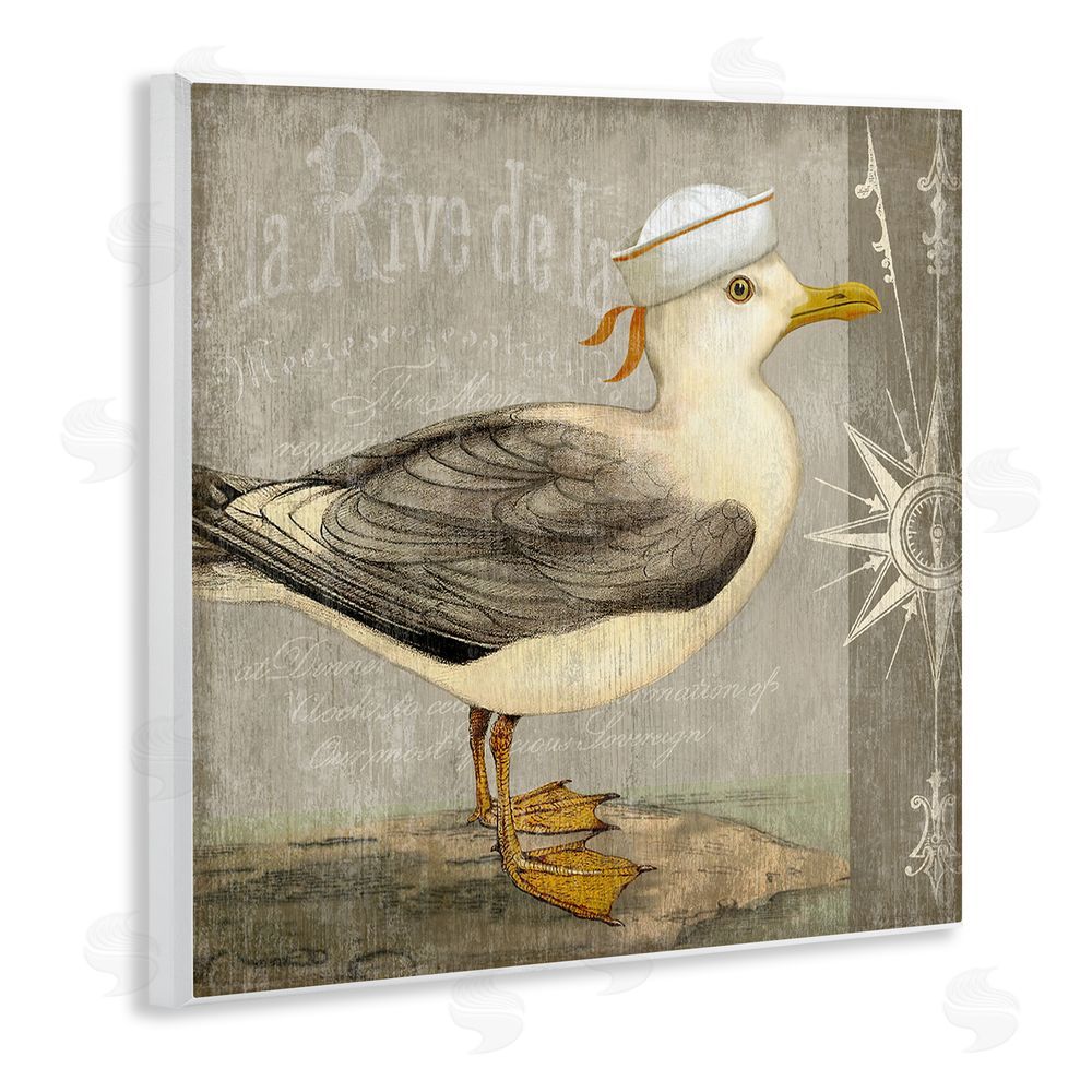 Suzanne Nicoll Rustic Little Seagull Wooden Wall Plaque Art Print