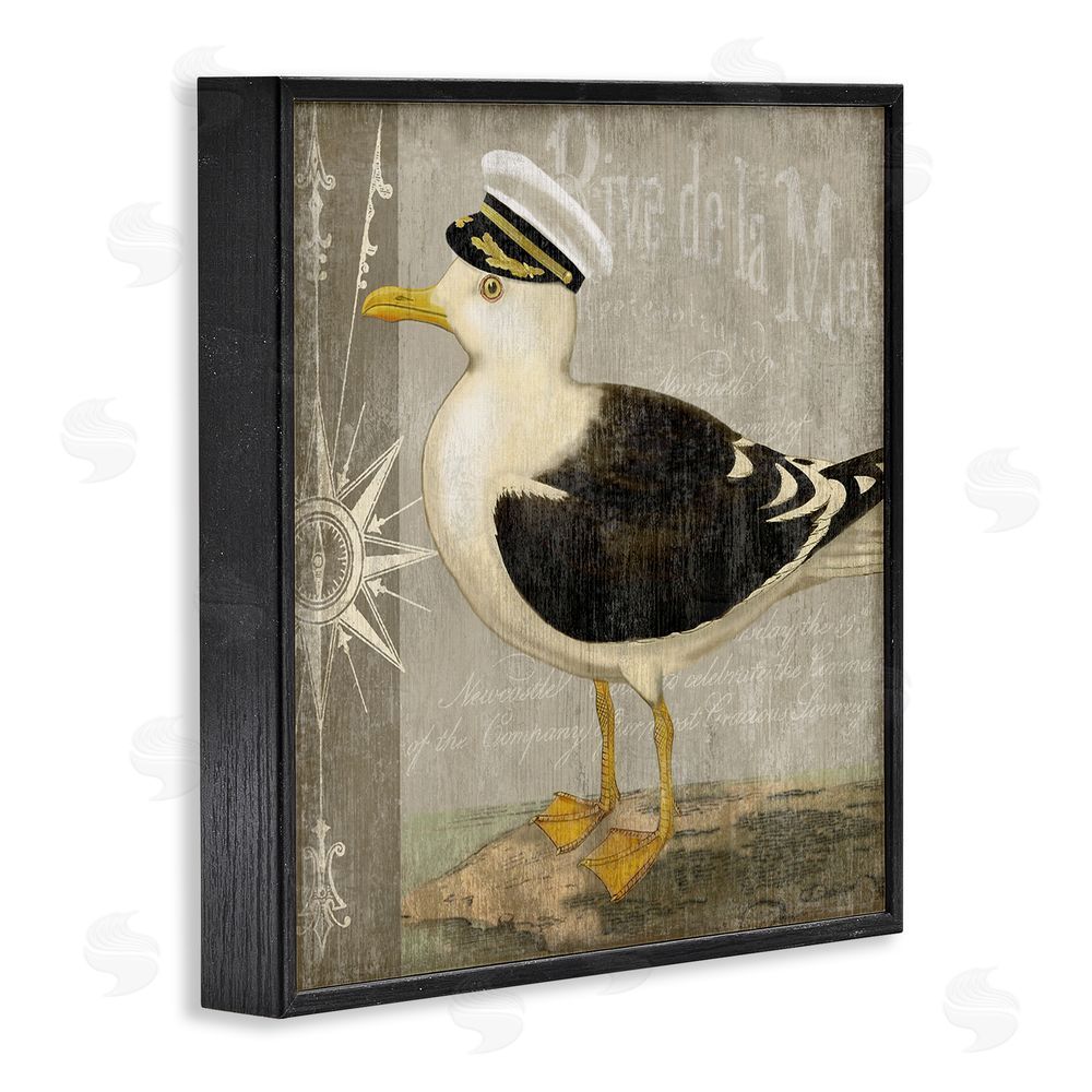 Suzanne Nicoll Little Maritime Seagull Black Framed Giclee Wall Art Print