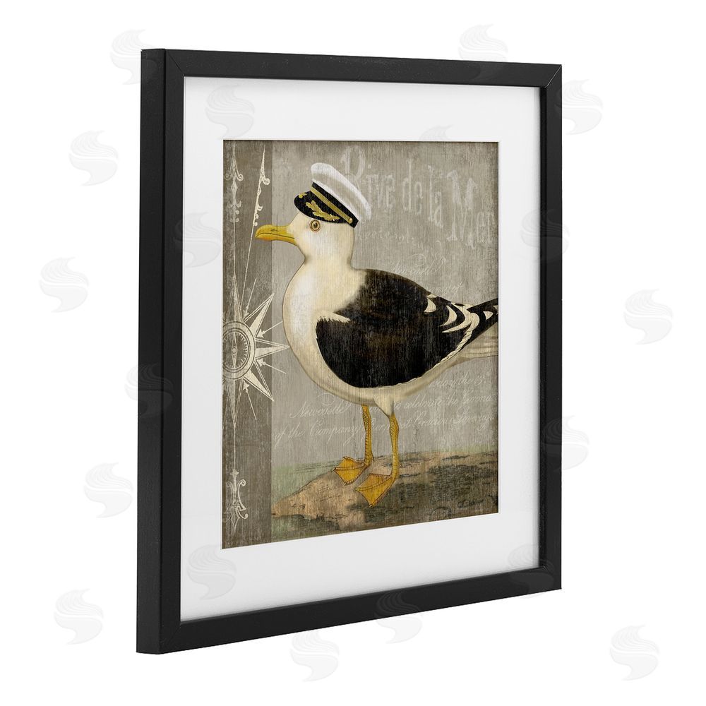 Suzanne Nicoll Little Maritime Seagull Black Framed Print Under Glass Wall Art