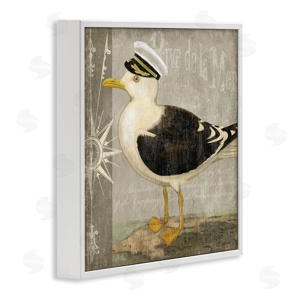 Suzanne Nicoll Little Maritime Seagull White Framed Giclee Wall Art Print