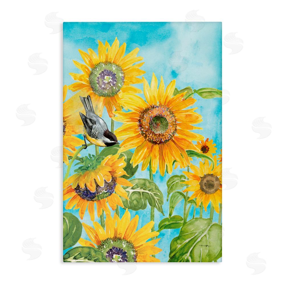 Tim Coffey Sunflower Honey Bird Stretched Canvas Wall Art Print