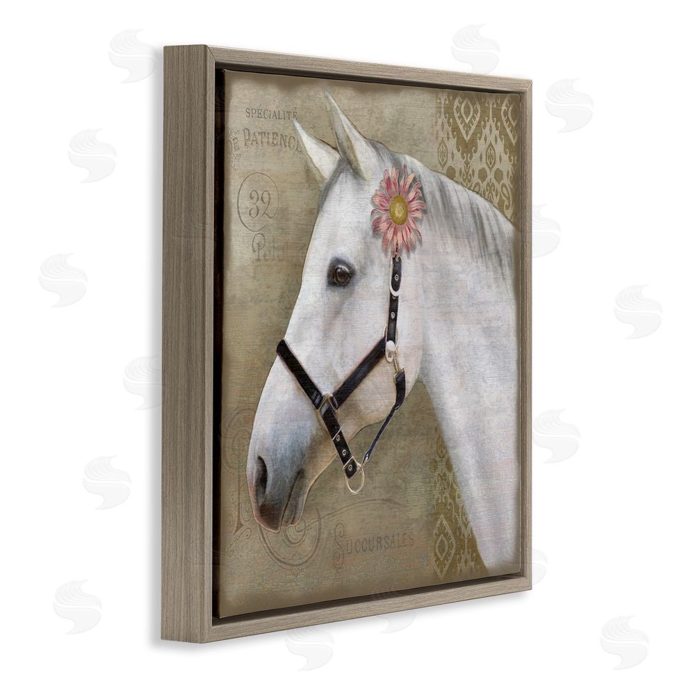 Suzanne Nicoll Boho Barnyard Horse Brown Floating Frame Canvas Wall Art Print