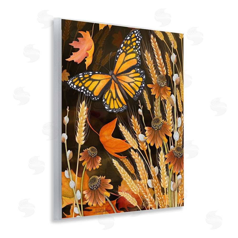 Nicole Tamarin Fall Motif Midnight Garden Wooden Wall Plaque Art Print