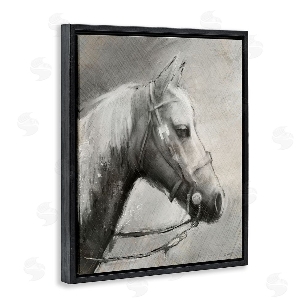 Chad Barrett Modern Ranch Horse Black Floating Frame Canvas Wall Art Print