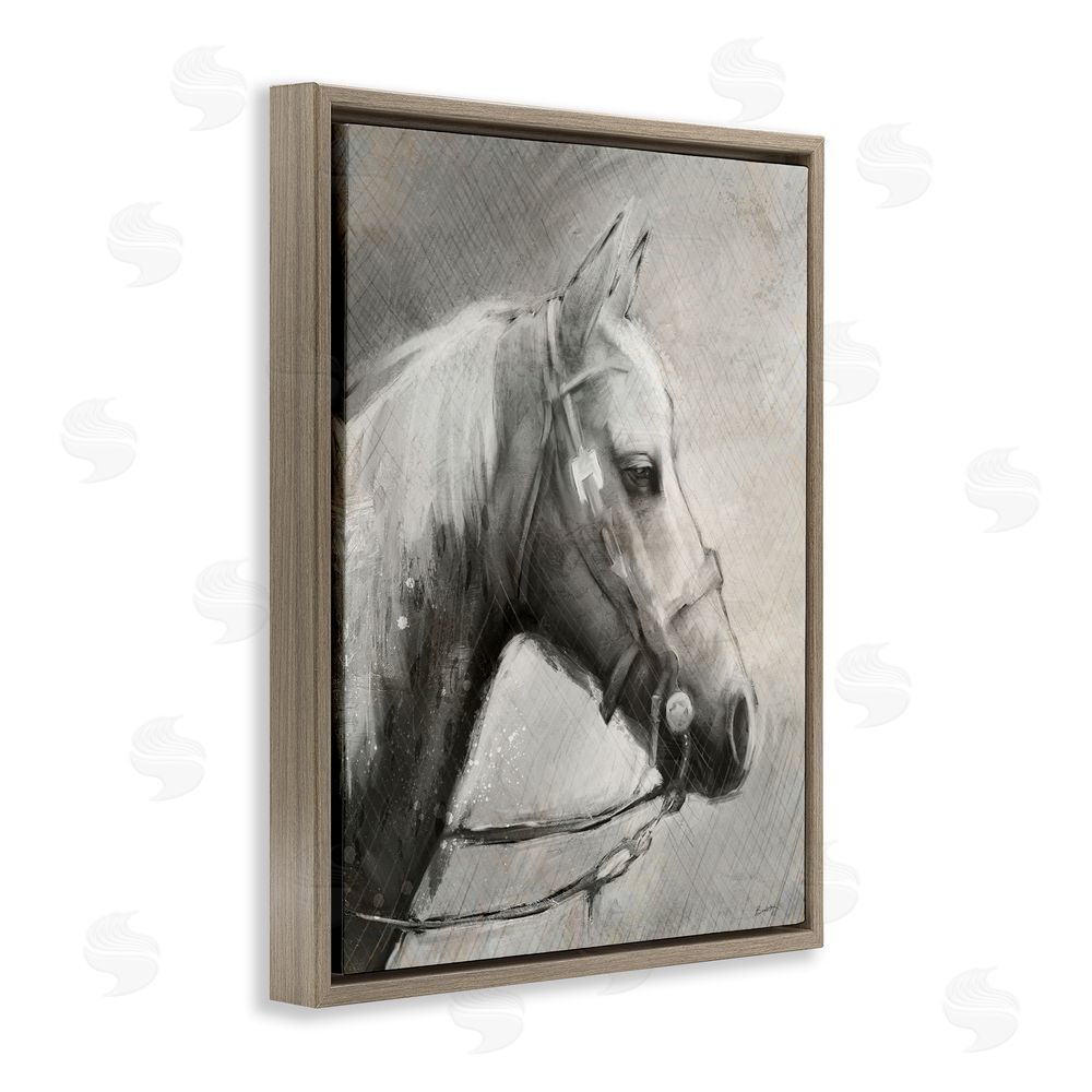 Chad Barrett Modern Ranch Horse Brown Floating Frame Canvas Wall Art Print