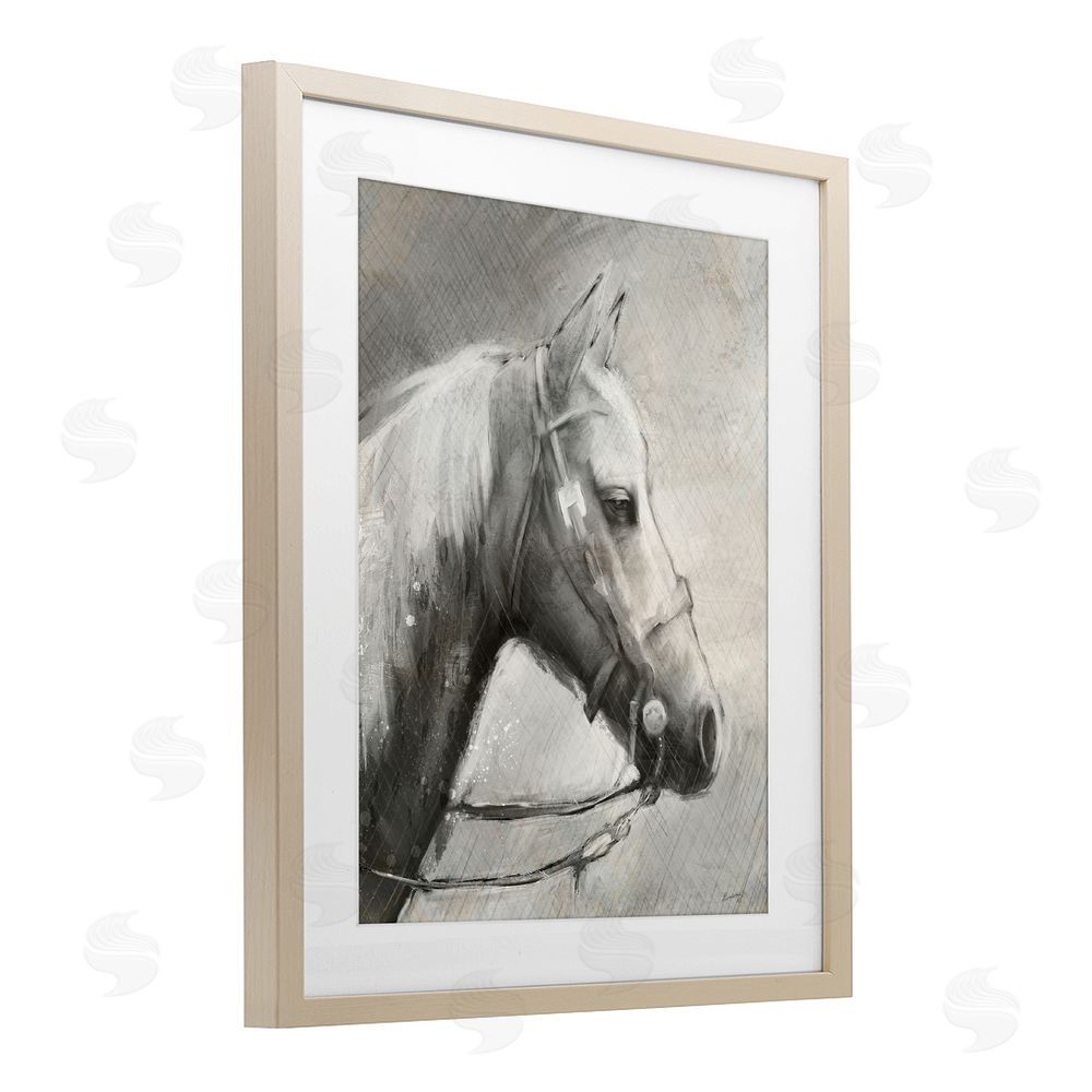 Chad Barrett Modern Ranch Horse Brown Framed Print Under Glass Wall Art
