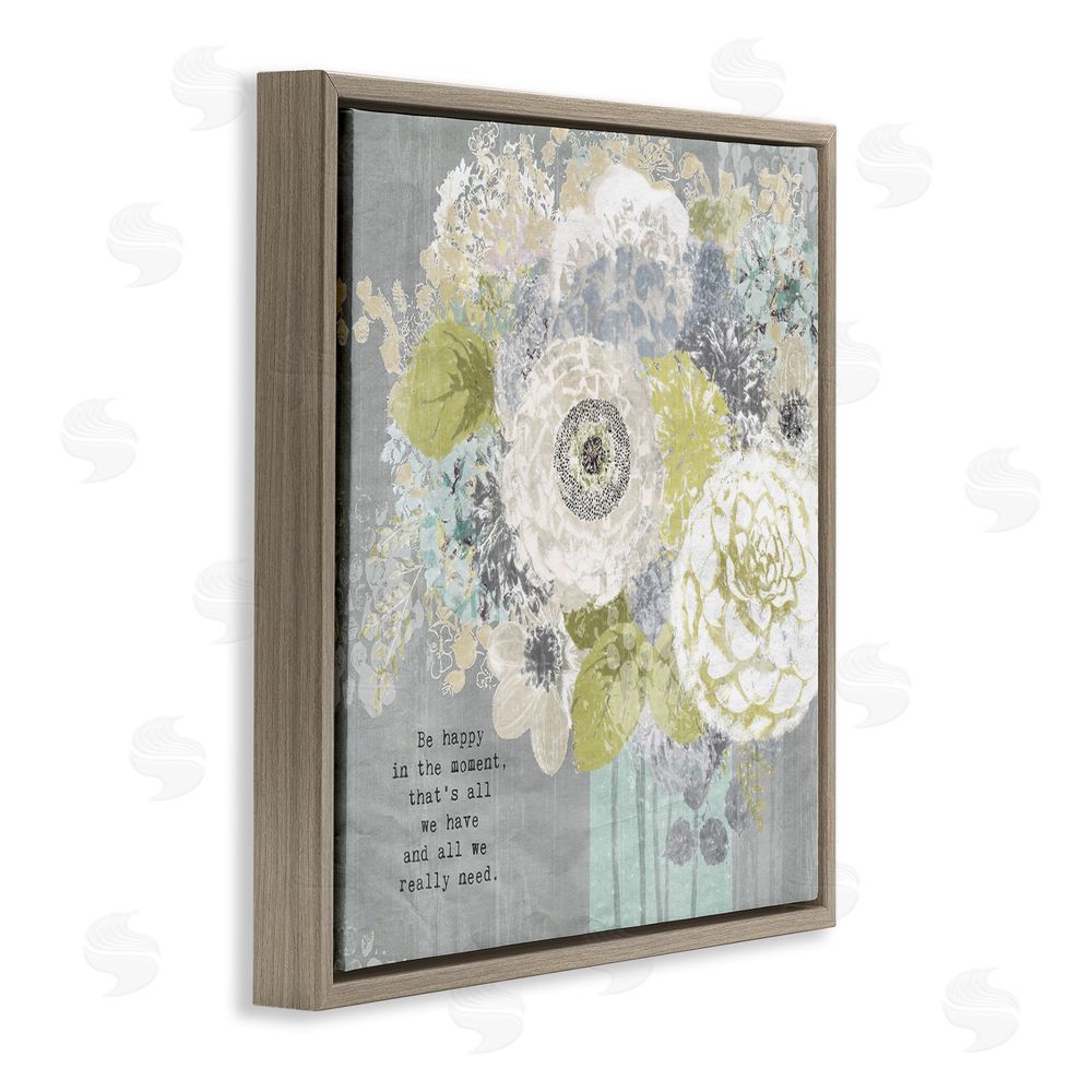 Suzanne Nicoll Happy In The Moment Brown Floating Frame Canvas Wall Art Print