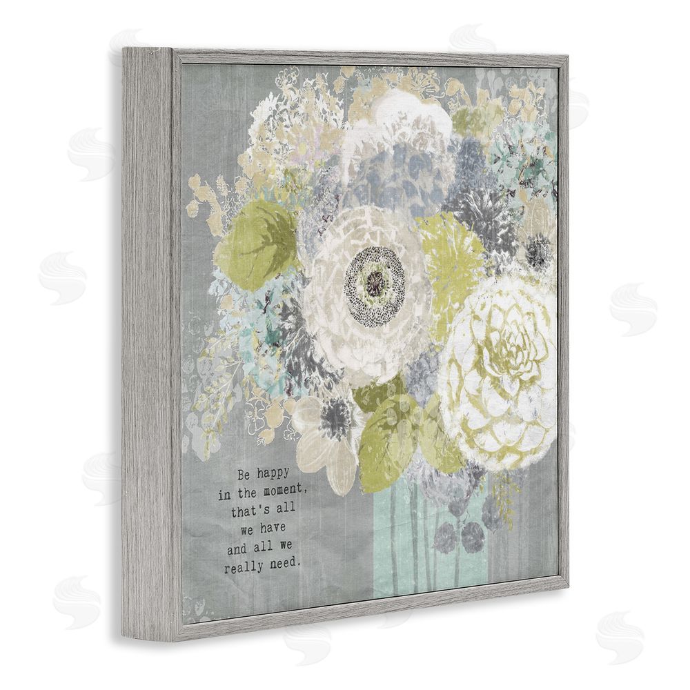Suzanne Nicoll Happy In The Moment Gray Framed Giclee Wall Art Print