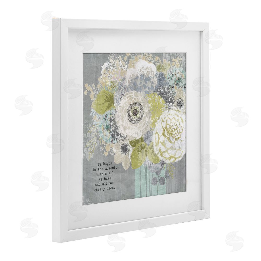 Suzanne Nicoll Happy In The Moment White Framed Print Under Glass Wall Art