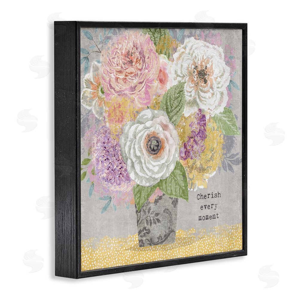 Suzanne Nicoll Cherish Every Moment Inspiration Black Framed Giclee Wall Art Print