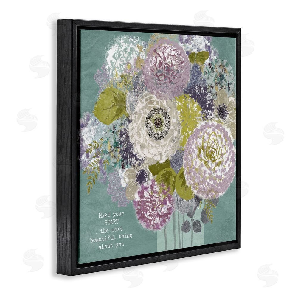 Suzanne Nicoll Most Beautiful Thing Florals Black Floating Frame Canvas Wall Art Print