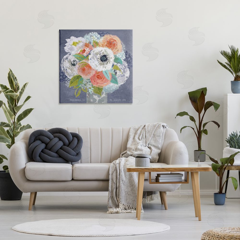 Suzanne Nicoll Happiness Is An Inside Job Stretched Canvas Wall Art in Room