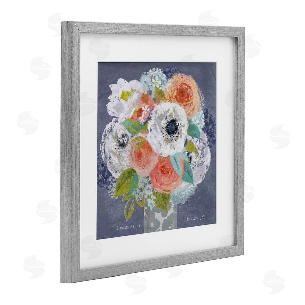 Suzanne Nicoll Happiness Is An Inside Job Gray Framed Print Under Glass Wall Art