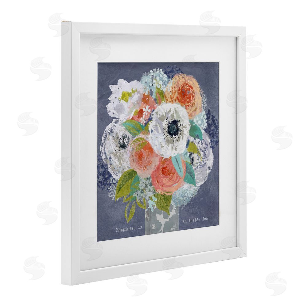 Suzanne Nicoll Happiness Is An Inside Job White Framed Print Under Glass Wall Art