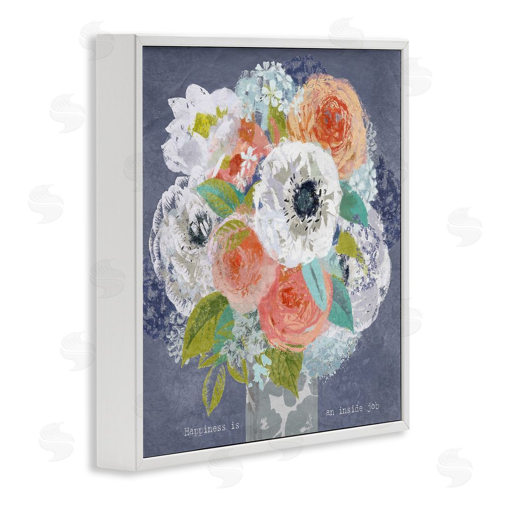 Suzanne Nicoll Happiness Is An Inside Job White Framed Giclee Wall Art Print