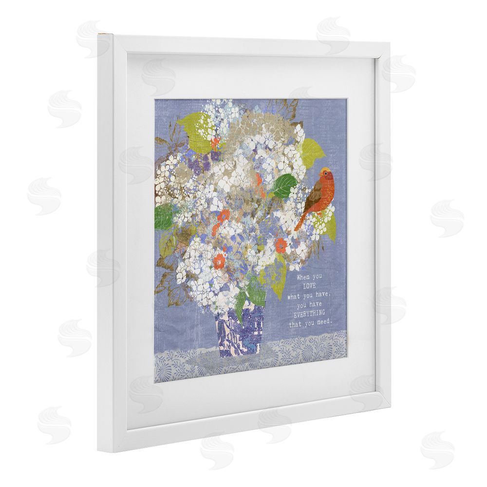 Suzanne Nicoll Floral Inspiration On Love White Framed Print Under Glass Wall Art