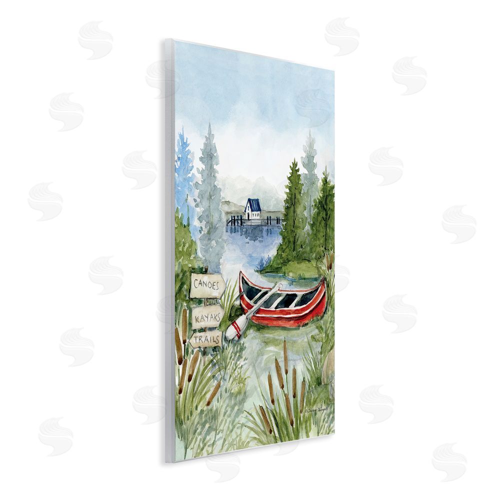 Susan Winget Canoe On Lake Wooden Wall Plaque Art Print