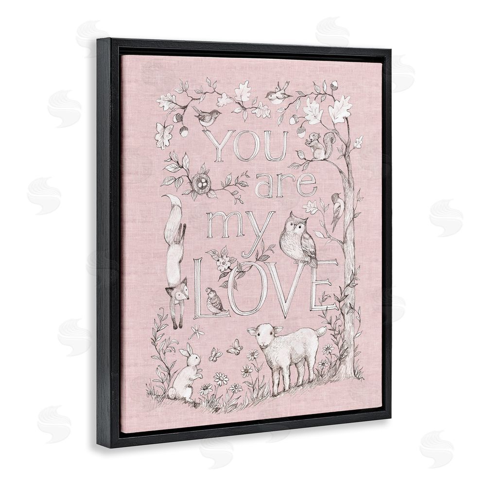 Susan Winget You Are My Love Black Floating Frame Stretched Canvas Wall Art Print