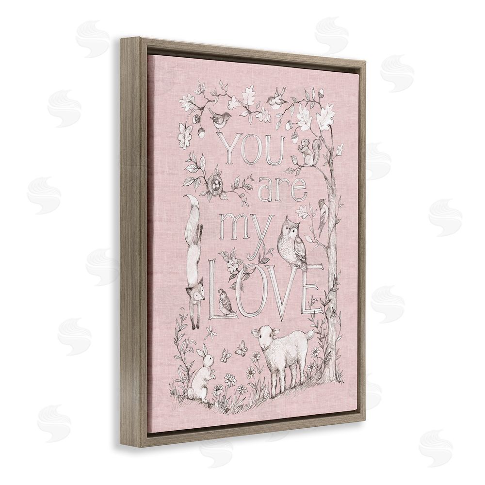 Susan Winget You Are My Love Brown Floating Frame Stretched Canvas Wall Art Print