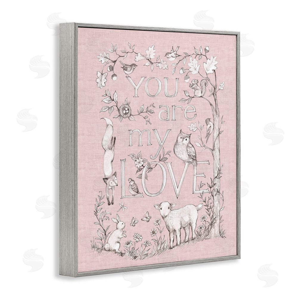 Susan Winget You Are My Love Gray Framed Giclee Wall Art Print