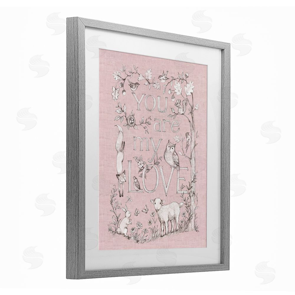 Susan Winget You Are My Love Gray Framed Print Under Glass with Matting Wall Art