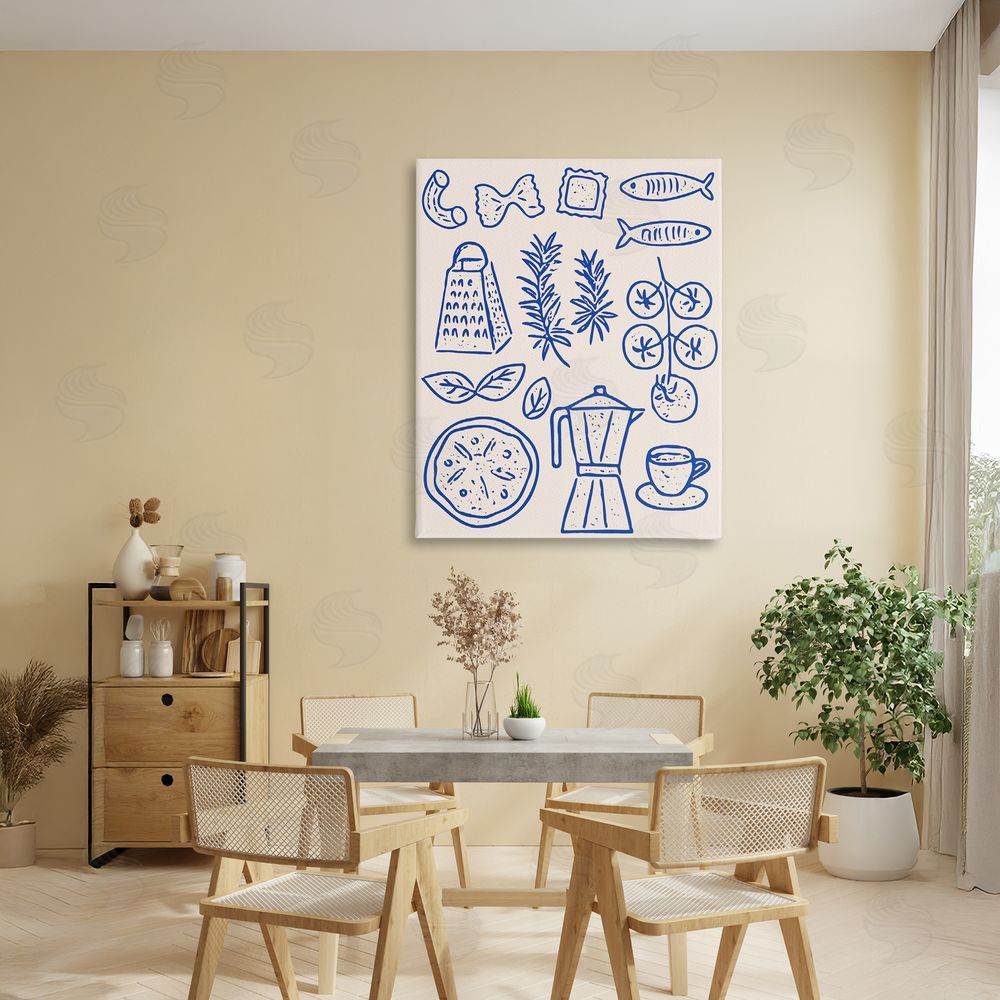 Camila Juncos Pasta & Espresso Simplicity Stretched Canvas Wall Art Print in Room