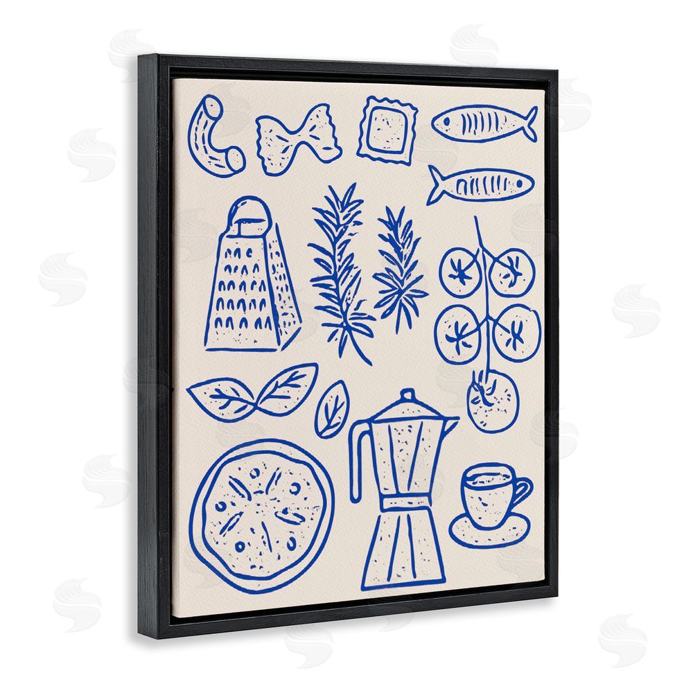 Camila Juncos Pasta & Espresso Simplicity Black Floating Frame Canvas Wall Art Print
