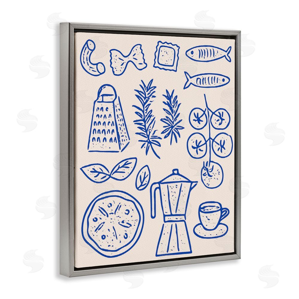 Camila Juncos Pasta & Espresso Simplicity Gray Floating Frame Canvas Wall Art Print