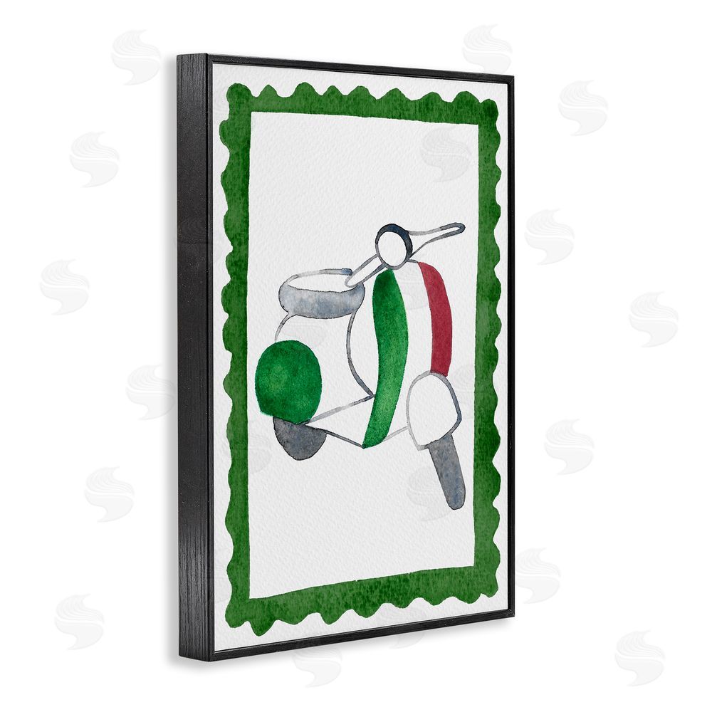 Camila Juncos Italian Motor Scooter Blacked Framed Giclee Wall Art Print