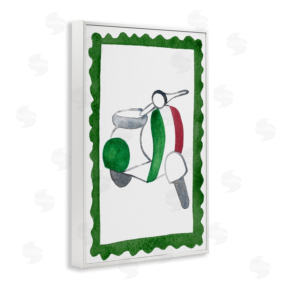 Camila Juncos Italian Motor Scooter White Framed Giclee Wall Art Print
