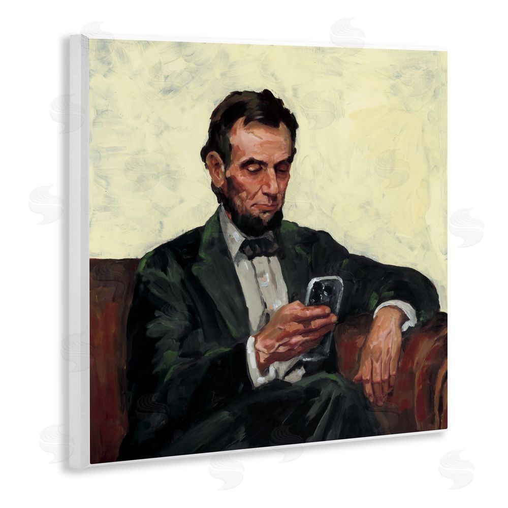 Studio Bautista Abe with Cellphone Wall Plaque Art Print