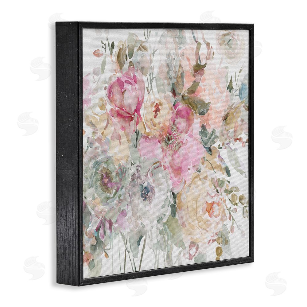 Carol Robinson Romantic Pastel Petals Black Framed Giclee Wall Art Print