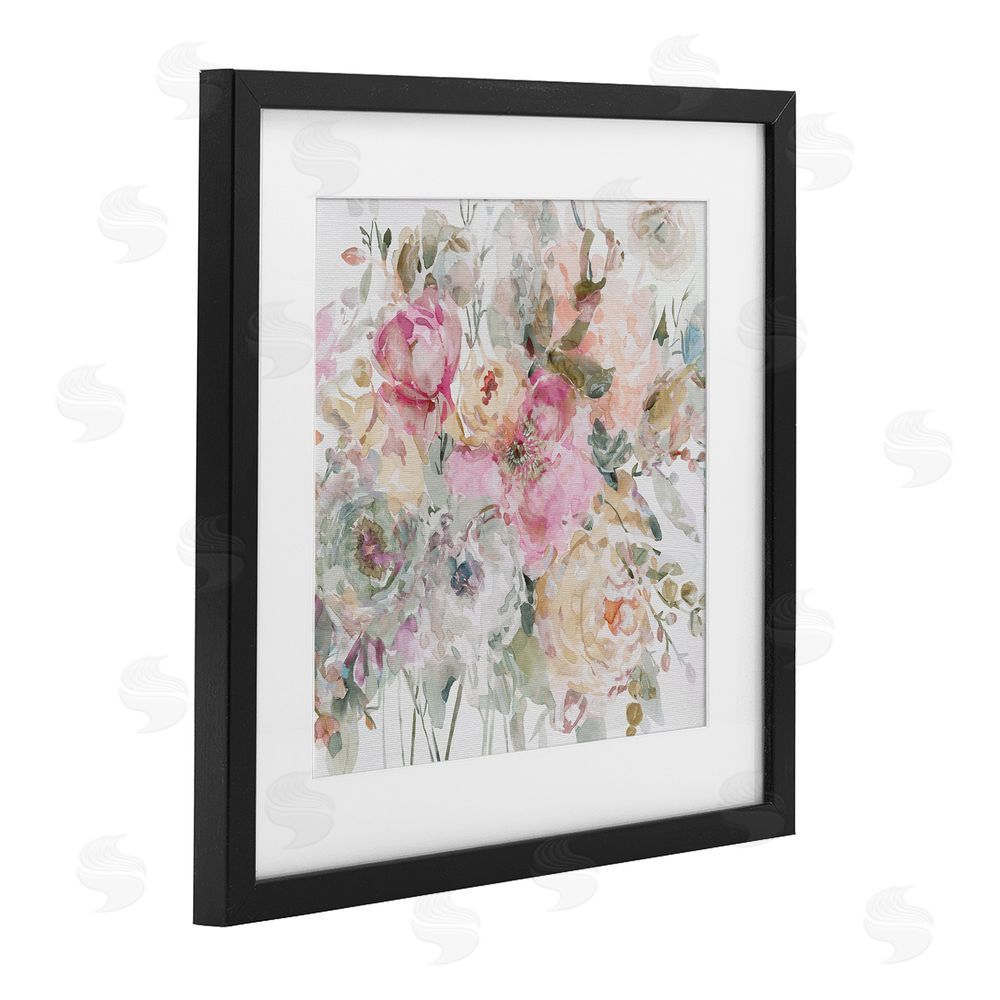 Carol Robinson Romantic Pastel Petals Black Framed Print Under Glass Wall Art