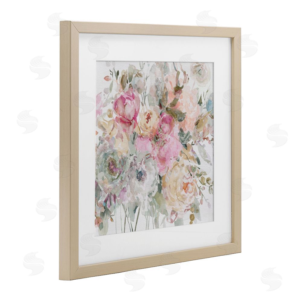 Carol Robinson Romantic Pastel Petals Brown Framed Print Under Glass Wall Art